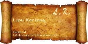 Lupu Korinna névjegykártya